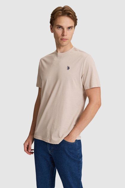 Men's Stone Regular Fit Crew Neck Basic T-Shirt 50322312-Vr049