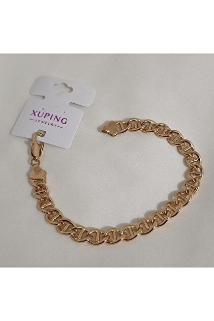 Xuping Vip Quality Antiallergic Spiral Chain Design Rose Gold Bracelet