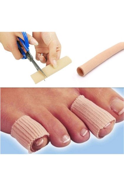 Gel Ingrown Nail Protector Finger Fabric Hose 7.5 cm X 1.8 2 Pieces