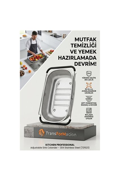 Adjustable Stainless Steel Sink Strainer, Durable and Practical Use