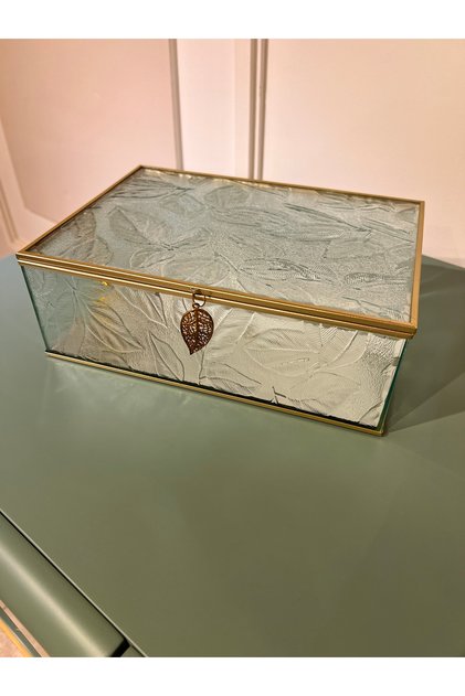 Glass Box Mirror with Detailed Decoration