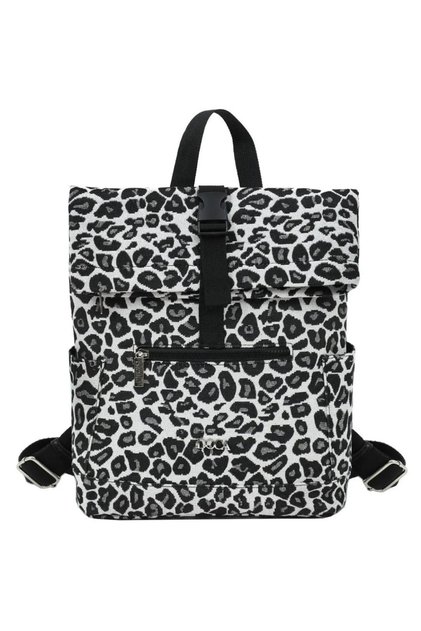 Γυναικεία τσάντα πλάτης 23225 animal print μαύρη
