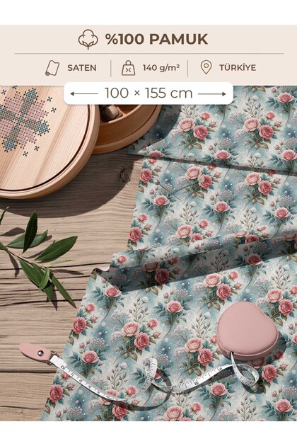 100% Cotton Satin Fabric 100X155 cm Digital Printed for Sewing Patchwork Quilting and Decorative Handicrafts