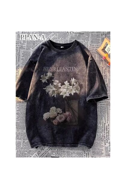 Unisex Colorful Oversize Printed T-Shirt Streetwear Comfortable Fit Daily Premium