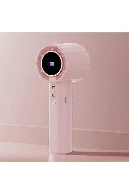 Pink 4000mAh Portable Refrigeration Fan Handheld Turbo Fan 100 Gears Adjustable USB Rechargeable Min