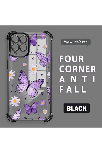 Samsung Galaxy M33 Compatible Transparent Back Four Corners Reinforced Impact Protection Silicone Case