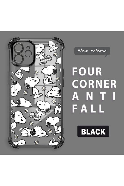 iPhone 12 Compatible Transparent Back Panel Four-Corner Reinforced Impact Protection Glossy Edge Silicone Case