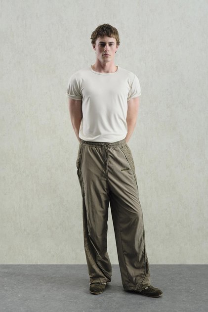 Flock Patterned Jogger Khaki Trousers