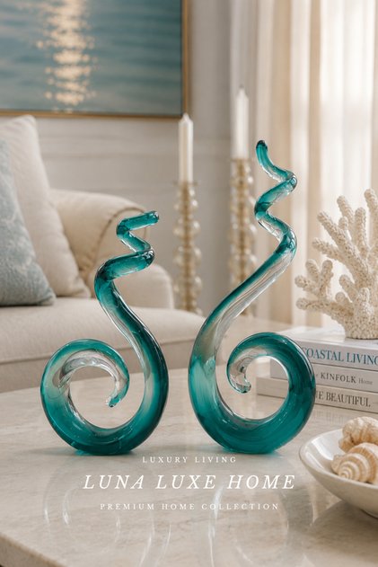 Maris Riviera Collection | Marea Tide • Dekoratif İkili Premium Cam Obje Seti