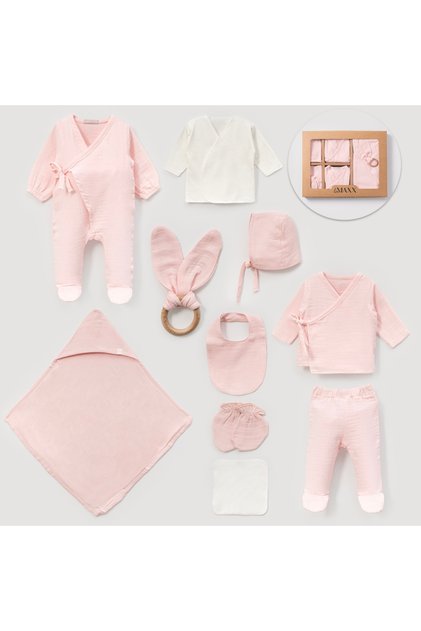 Minivo Kids 0-3 Ay Müslin %100 Pamuklu 10lu Set
