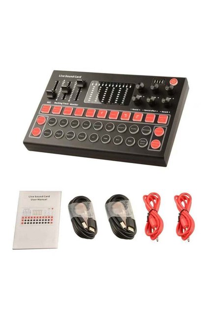 M9 USB Mixer Musical Professional Soundcard Audio Interface Studio Recording Sound Cards for Live Stream Broadcast Mobile PC