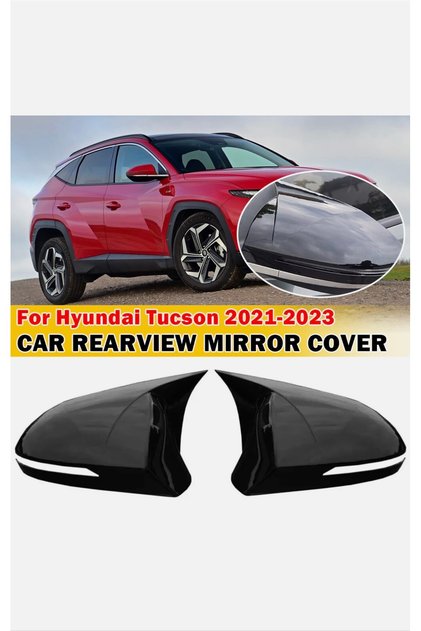 Hyundai Tucson 2021-2026 Uyumlu SİNYALLİ Yarasa Ayna Kapağı Pianoblack İthal Abs Plastik A+ Kalite