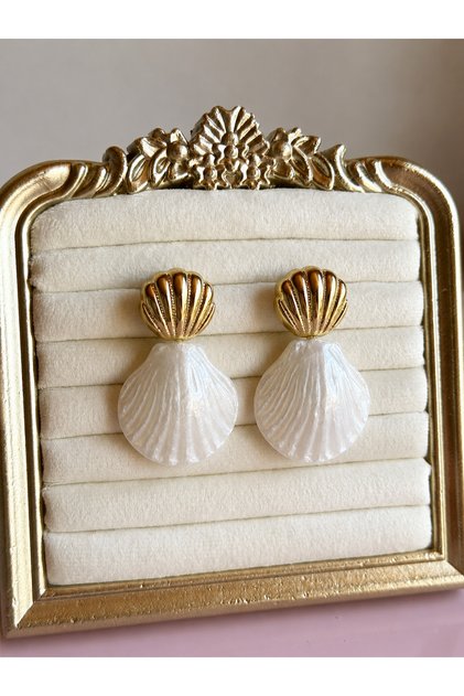Seashell Shaped Colorful Steel Anti-Tarnish Earrings