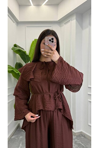 Voile Fabric Pants Suit