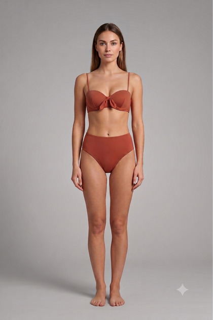 Women's High Waist Support Bikini Set – Stylish and Comfortable Swimwear Set with Tie Detail