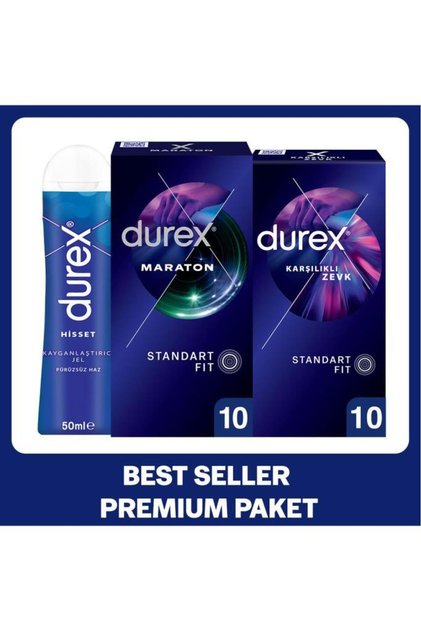 Maraton 10’lu + Karşılıklı Zevk 10’lu Prezervatif + Hisset Jel 50 ml Set