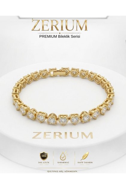 Women's Steel Bracelet Premium Series Zircon Stone Special Heart Cut
