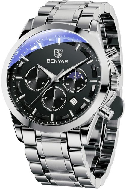 Mens Chronograph Analog Quartz Movement Stylish Sports Designer Wrist Watch 30M Waterproof Elegant Gift for Men
