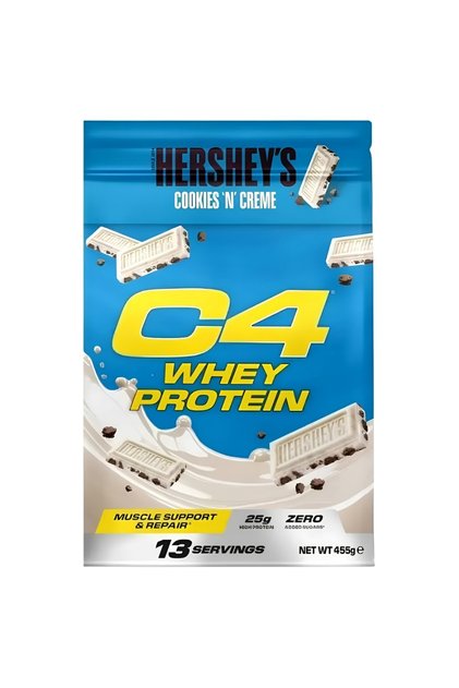 سي فور واي بروتين مصل اللبن، نكهة هيرشيز كوكيز أند كريم - 455 جم - C4 Whey Protein Powder