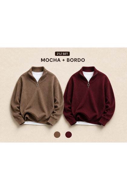 2-Pack Advantageous Men's Casual Half-Zipper Winter Knitwear Thessaloniki Sweater