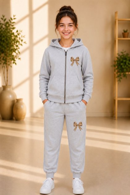 Busekids School Style Hooded Zipper Tracksuit Set