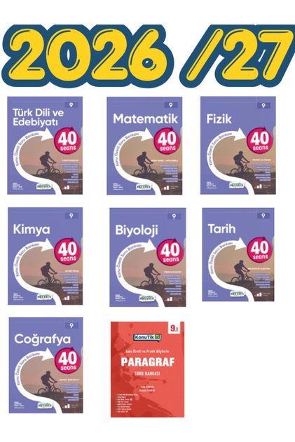 Okyanus yay. 40 Seans 9.Sınıf Edebiyat - Mat - Fizik - Kimya - Biyoloji Tarih -Coğrafya Konutik Paragraf Soru Bankası 2026 -2027 Yeni Baskı