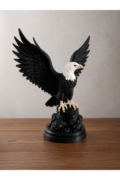 Dekoratif Kara Kartal Figürü 16 cm