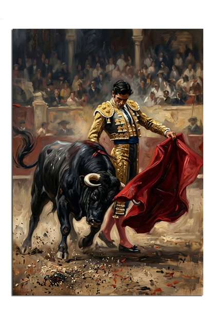 Pânză decorativă Arenada de lupte cu tauri Matador curajos - Masă din lemn MDF