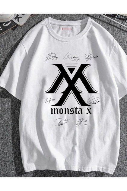 Monsta a Signature K-Pop R&B Oversize Unisex White T-Shirt