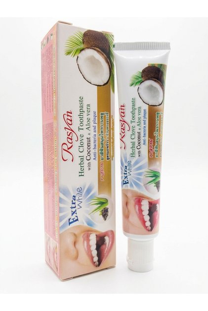 Herbal Clove Toothpaste with Coconut & Aloe Vera, Extra White, Fresh Breath & Oral Odour Care, Daily Use, 30g