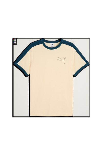 T7 Ringer Tee Krem Erkek T-Shirt