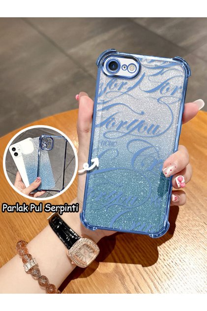 iPhone 7/8/Se 2020 2022 Compatible Transparent Four Corner Silicone Coated Glossy Edge Case