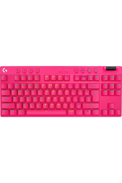 Pro X TKL Ασύρματο Μηχανικό Πληκτρολόγιο Gaming χωρίς αριθμητικό πίνακα με φωτισμό RGB (Αγγλικό US) Ροζ