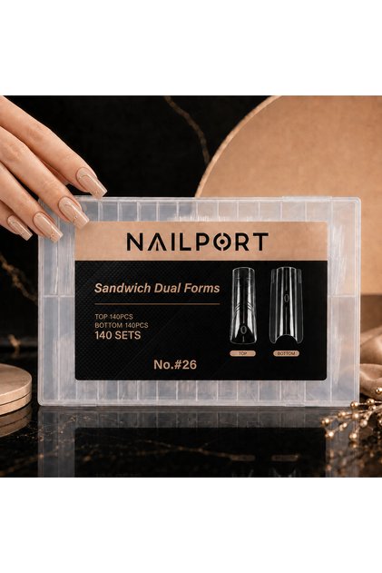 Medium Square Protez Tırnak Sandwich Dual Üst Form Jel Polygel Acrygel - Akrijel ve Polijel İçin Dua