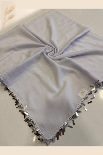 Hand Embroidered Silver Sequin Solid Color Writing Gift Box 100X100Cm