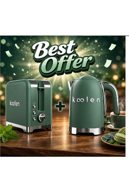 2200W Stainless Steel Electric Kettle + Colin Toaster Green - Special Offer