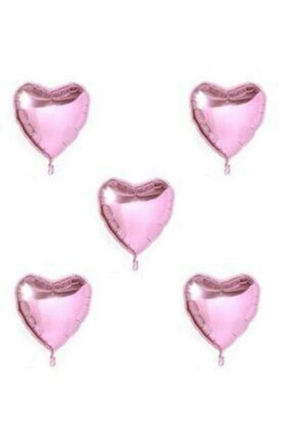 Best Pink Heart Foil Balloon 45cm - 5 Pieces