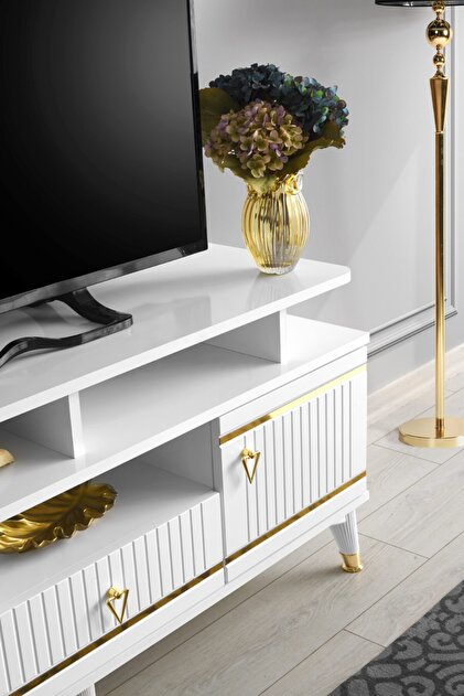 Venüs 110 Cm Kordon Raflı Mdf Mebran Kapak Tv Sehpası - Fiyatı