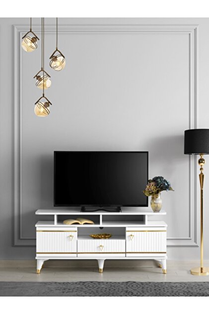Venüs 110 Cm Kordon Raflı Mdf Mebran Kapak Tv Sehpası - Fiyatı