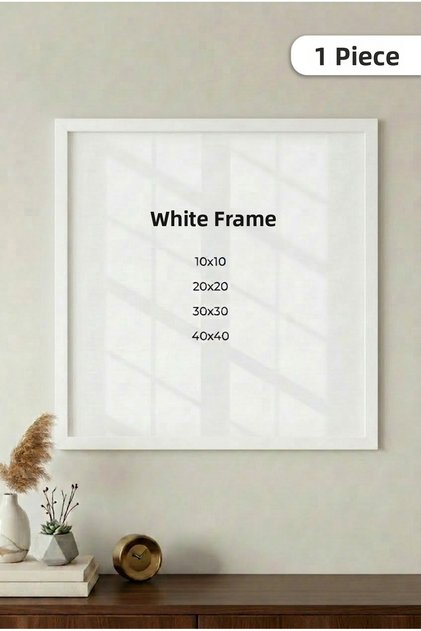 1 Piece Square Puzzle White Wall Art – Poster and Photo for Living Room, Baby Room, Wooden Wall Frame
