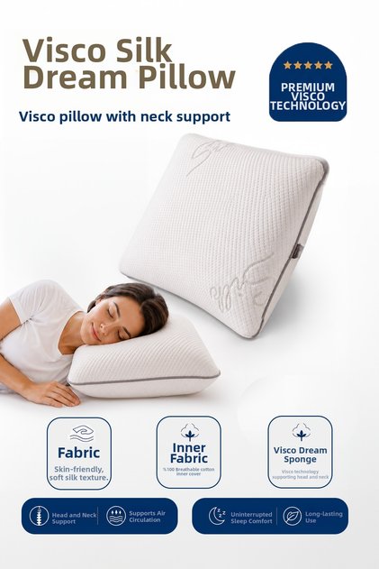 Silk Dream Orthopedic Visco Pillow with Neck Support 59X39 cm