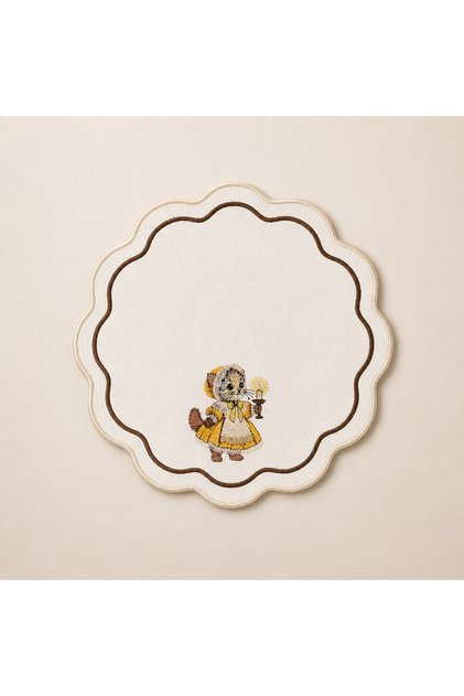 Vintage Cat Embroidered 30X30 Premium Duck Fabric Napkin – Liquid Repellent | Decorative Table & Presentation Napkin