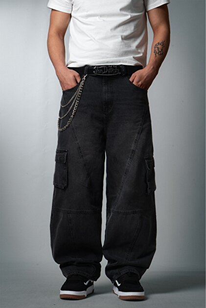 Crupt Studio Crupt Archive Erkek Kargo Baggy Jean Pantolon
