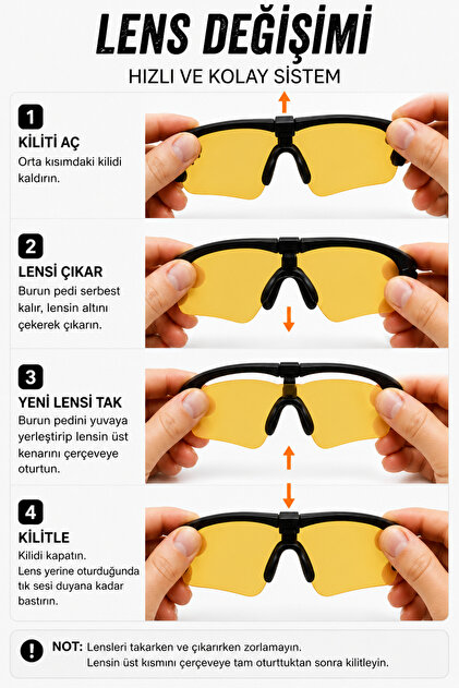 DTULTRA2 ESS Crossbow Taktik Gözlük 4 Lensli Set – Polarize Siyah