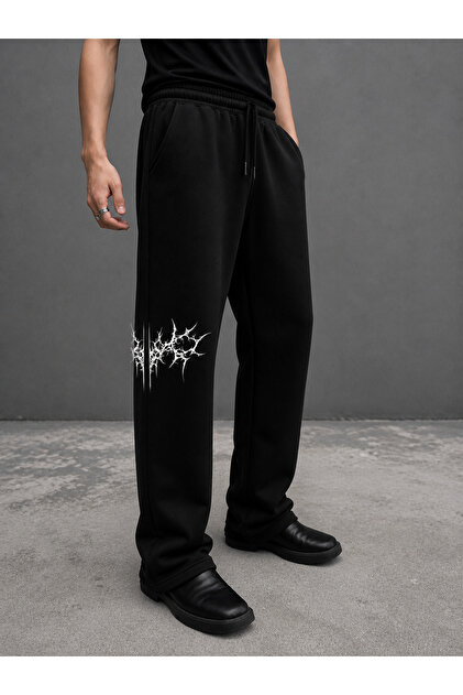 COMANCHERO Unisex Gothic Yıldırım Printed Baggy Cut Wide Leg
