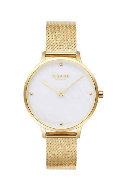 V295Lxgwhg Quartz Steel Mesh Gold Color White Dial 34 mm Women's Wristwatch