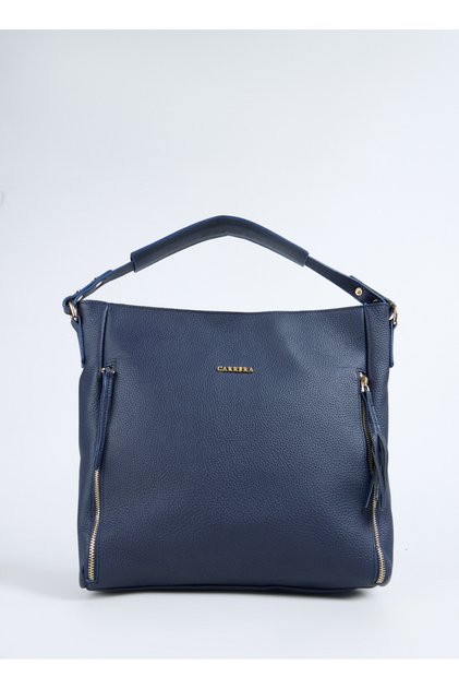 Navy Blue Women's Leather Shoulder Bag Carbyn07 Flt