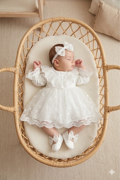 Kız bebek MEVLÜT SETİ DANTELLİ ARKASI FİYONKLU 0/3-3/6 AY ORKİDE MEVLÜTLÜK SET ÖZEL TASARIM