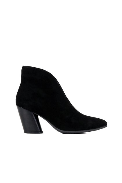 Black metis suede women's heeled boot 01wr1404