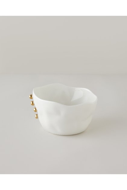 Golden Gleam Porcelain Bowl 21 cm White-Gold